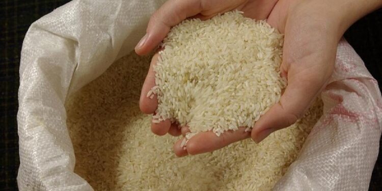 Big sack of white rice