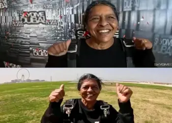 केरल की 70 वर्षीय दादी ने दुबई में स्काईडाइविंग कर बटोरी सुर्खियां