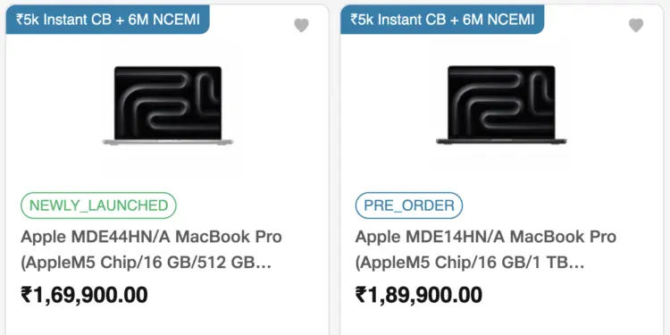 M5 Pro Macbook Cashback and Instant discount offer live